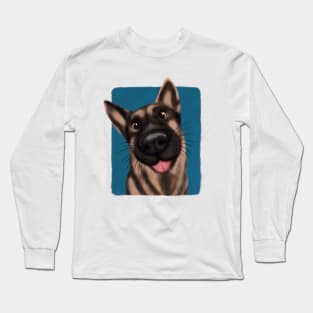 Cute German Shepherd dog illustration Long Sleeve T-Shirt